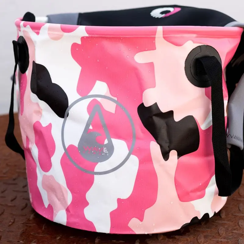 WAVE HAWAII Wasserdichter Falteimer camou pink