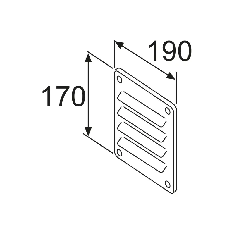 Webasto Luftzufuhrgitter W=170 L=190, Aluminium