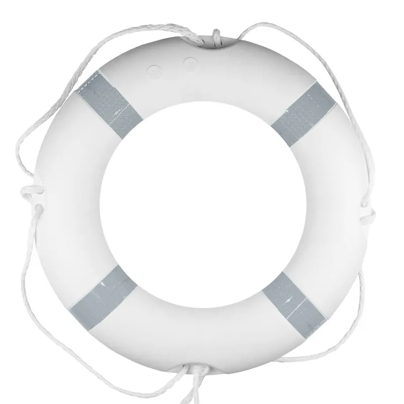 White Lifebuoy with reflective stripes