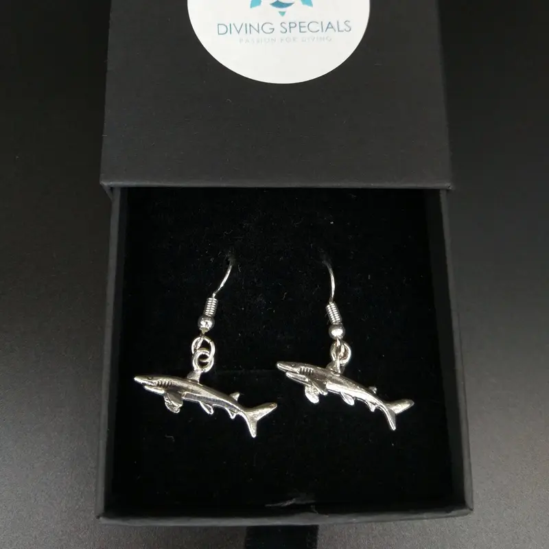 White Tip Shark Earrings