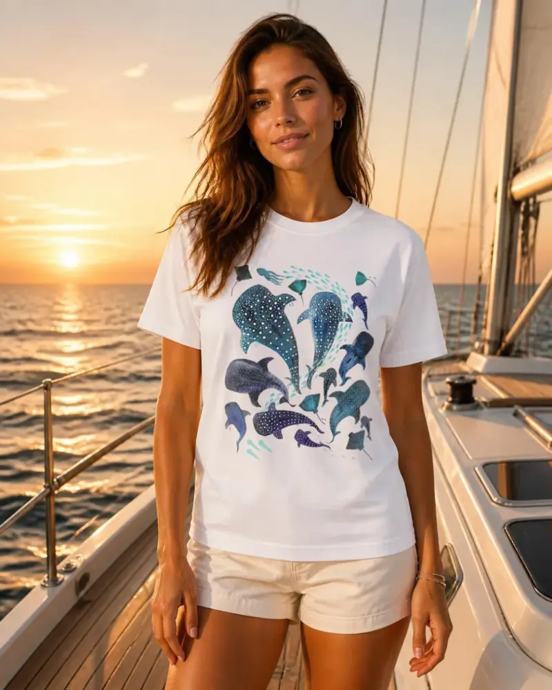 Women T-Shirt – Beach Diving Whale Shark