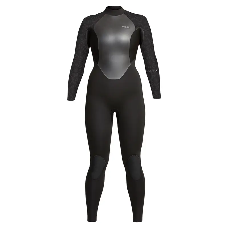 Women's Axis X W/S-Seals Full Wetsuit 5/4mm - Black/Black Flower Print