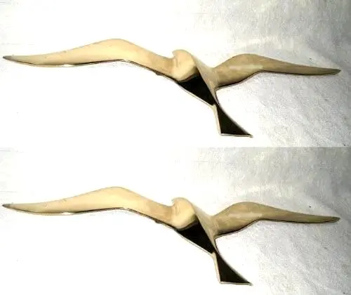 XL- 2er Set- Möwe- Wanddekoration- aus Messing - Spannweite 50 cm